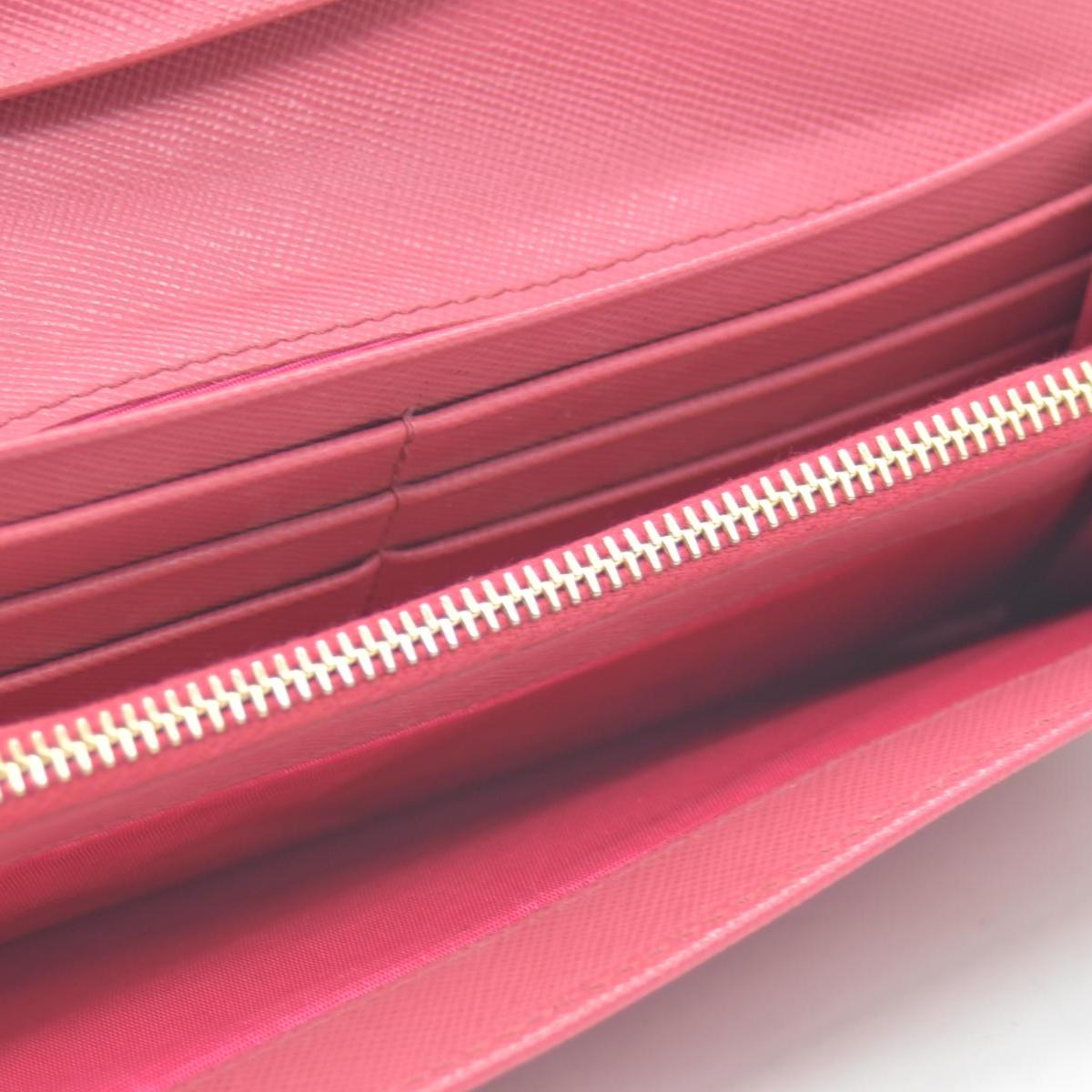 Prada Saffiano Metal Continental Flap Wallet Pink CONSIGNMENT