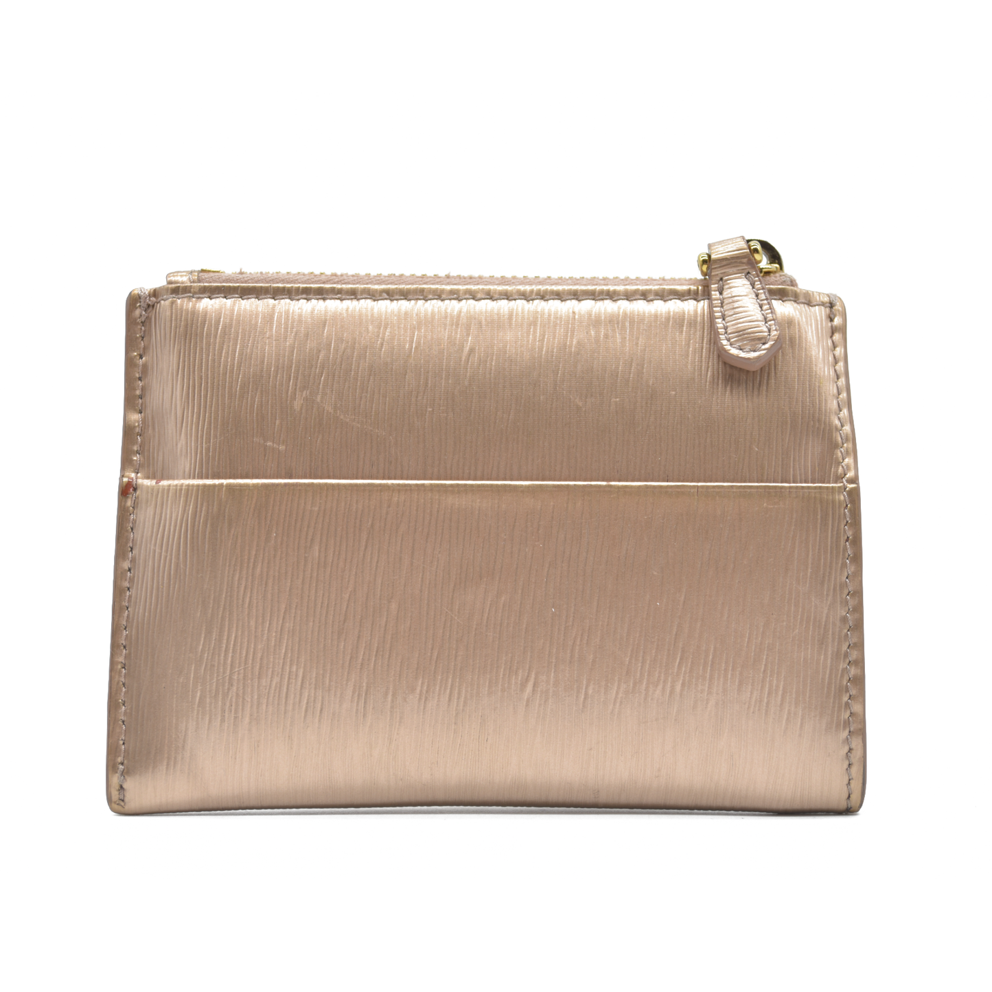 Prada Small Saffiano and Smooth Leather Wallet rose gold