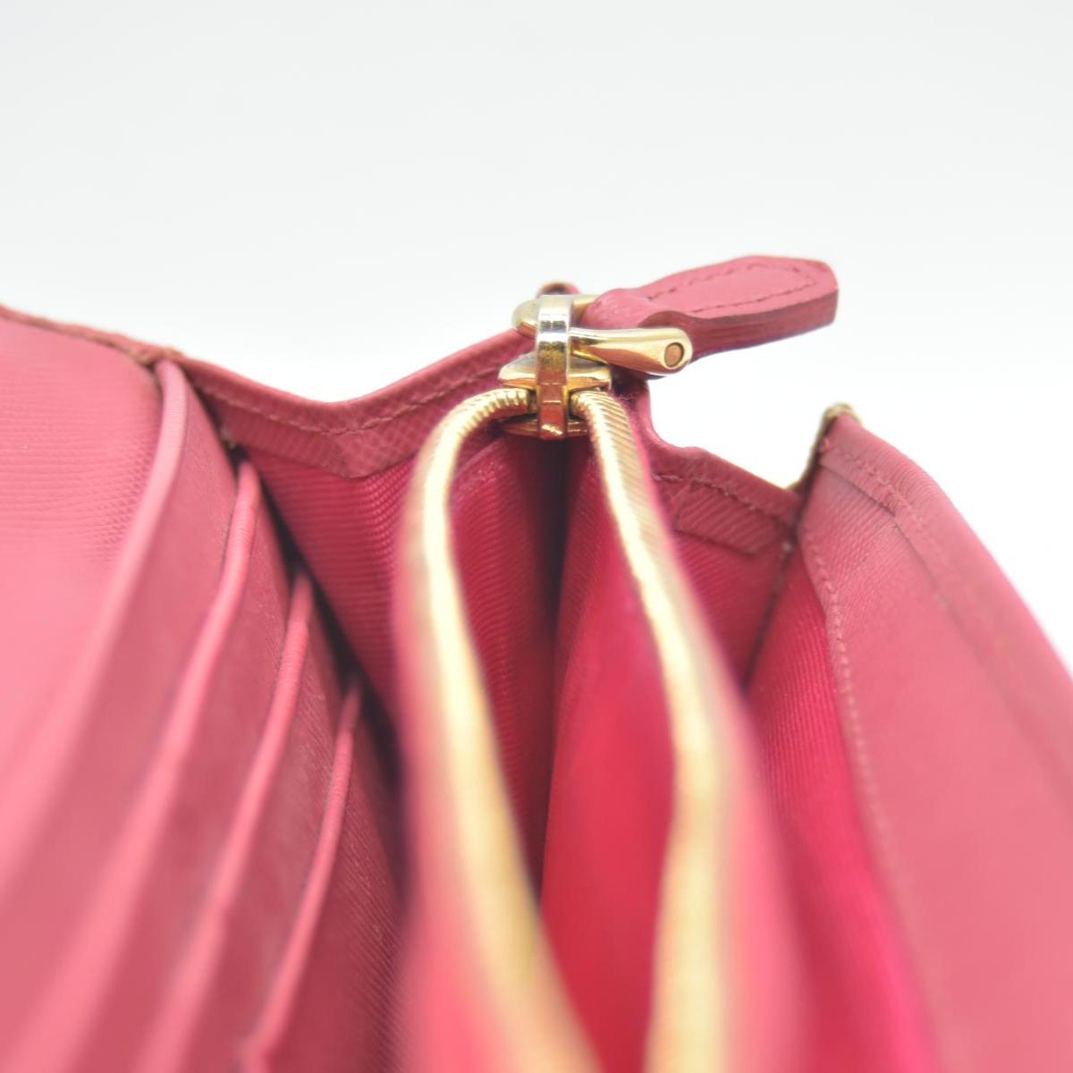 Prada Saffiano Metal Continental Flap Wallet Pink CONSIGNMENT