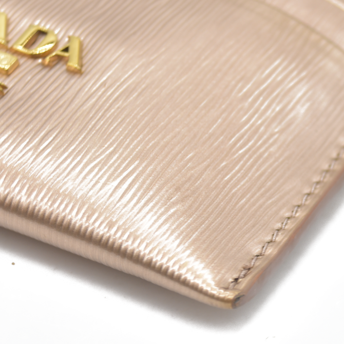Prada Small Saffiano and Smooth Leather Wallet rose gold