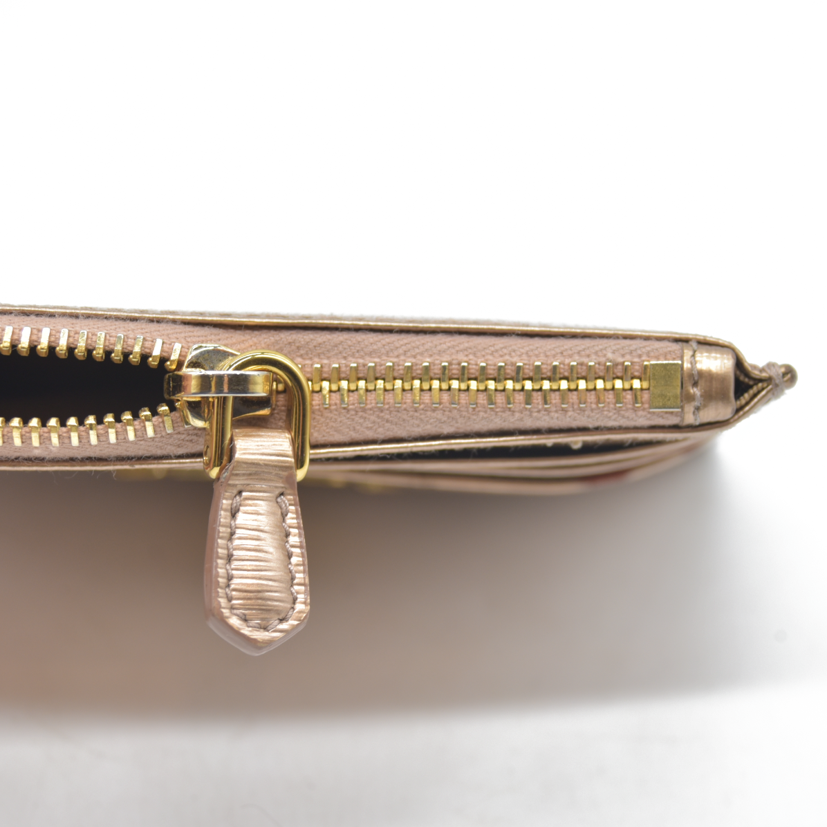 Prada Small Saffiano and Smooth Leather Wallet rose gold