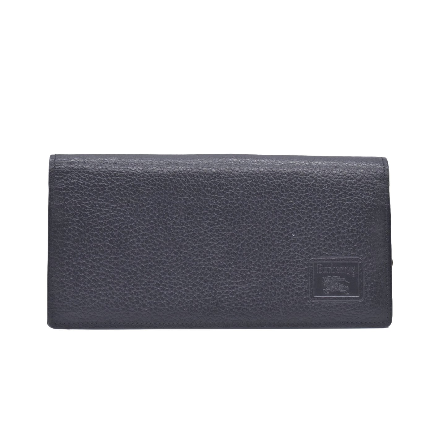 Burberry Unisex Nova Black Leather Bifold Credit Card Long Wallet CONSIGNMENT