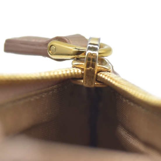 Prada Small Saffiano and Smooth Leather Wallet rose gold