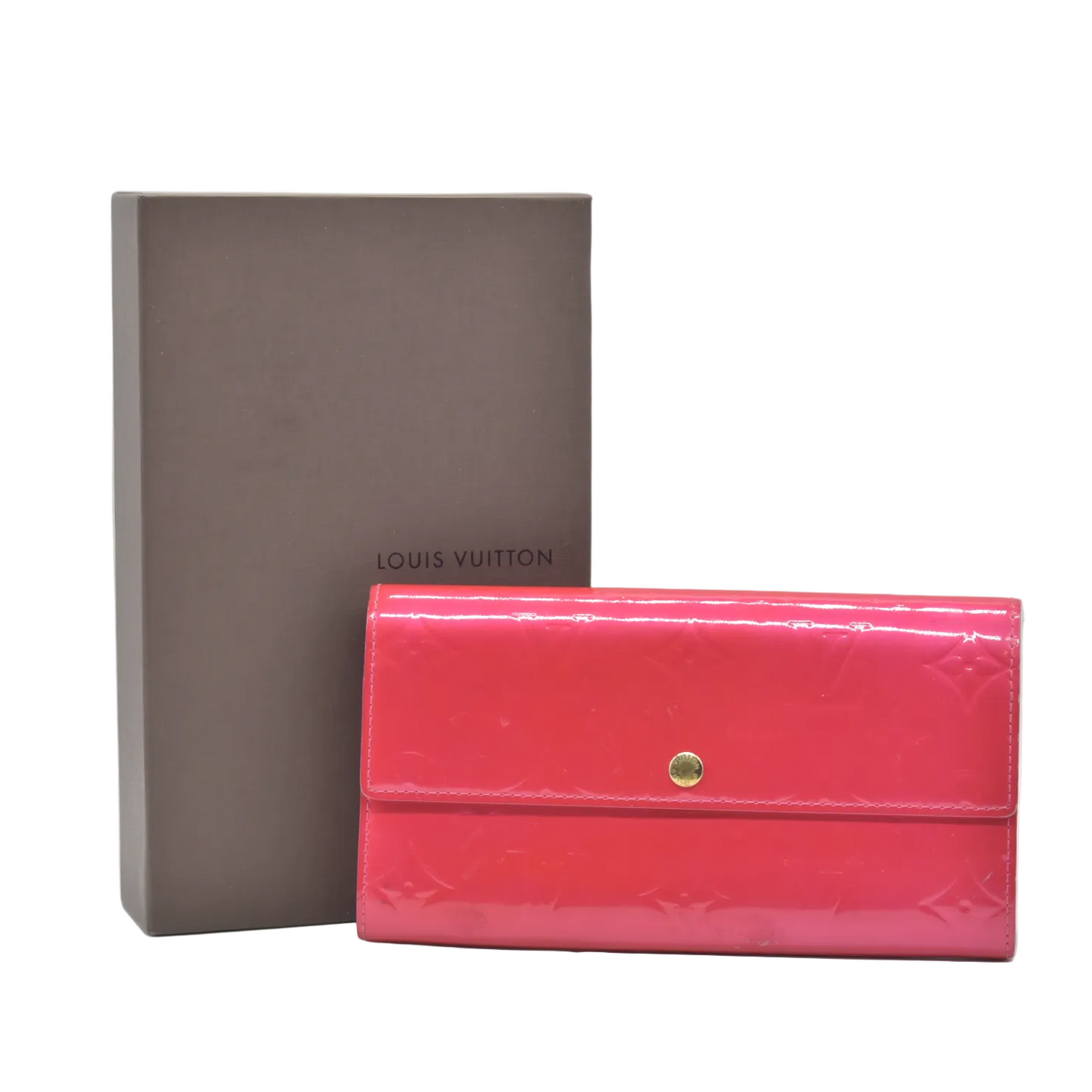 $840 2002 LOUIS VUITTON Monogram Vernis Portefeuille Sarah Long Wallet TH1022