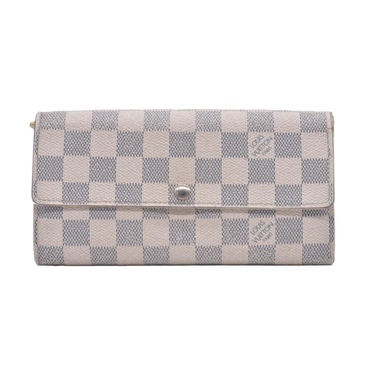 $800 2010 Louis Vuitton  Vintage Damier Azur Pattern Sarah Wallet CA2180 CONSIGNMENT 10020954