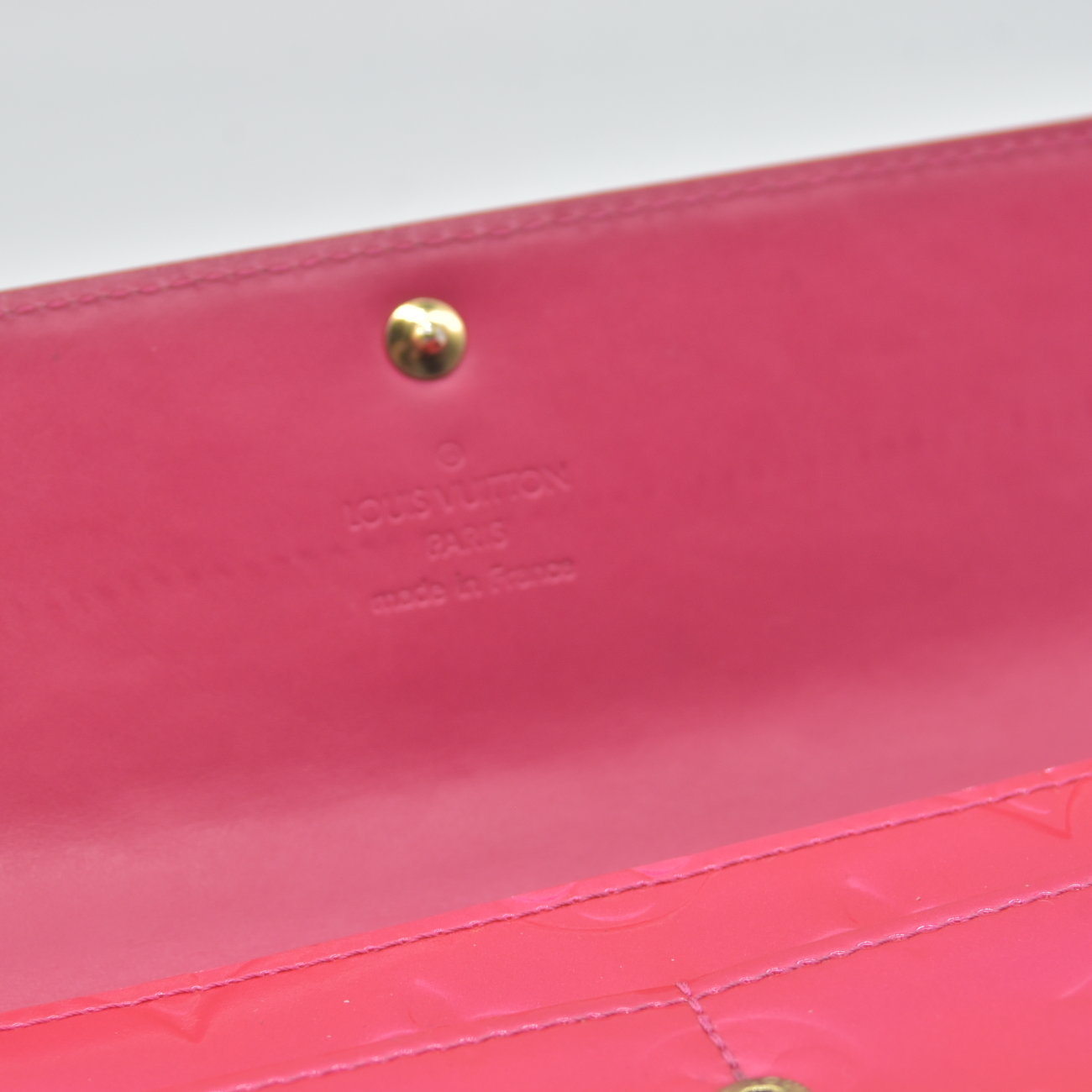 $840 2002 LOUIS VUITTON Monogram Vernis Portefeuille Sarah Long Wallet TH1022