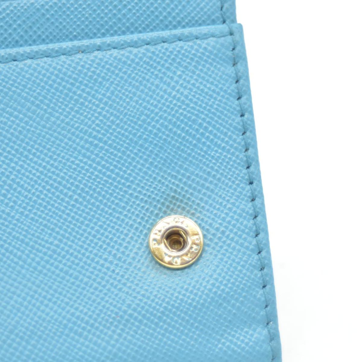 Prada Saffiano Metal Continental Flap Wallet Blue CONSIGNMENT