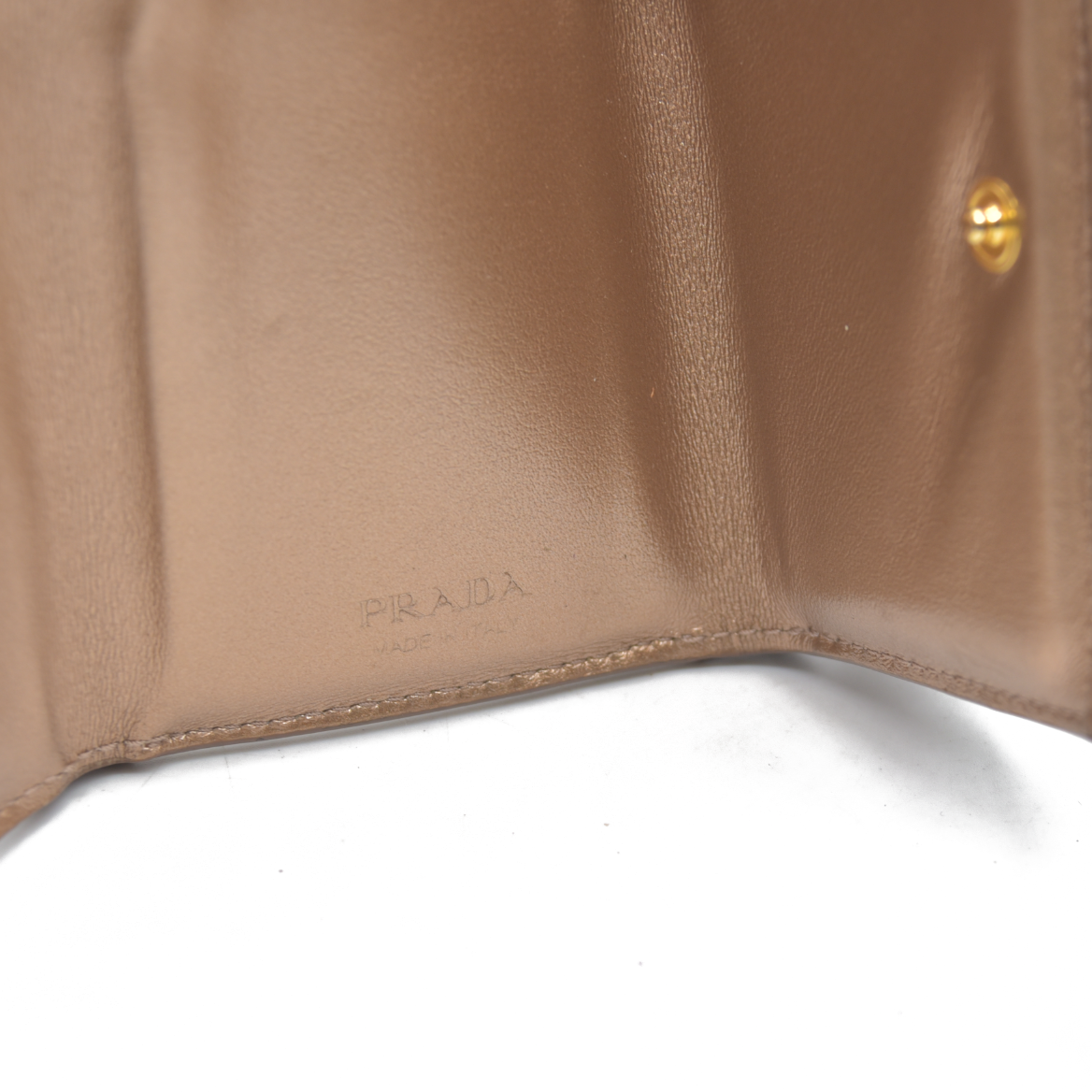 Prada Small Saffiano Vitello Move Leather Compact Wallet rose gold