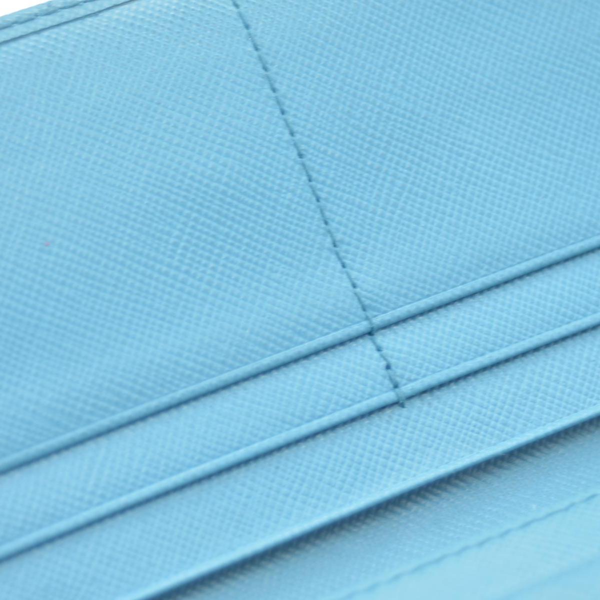 Prada Saffiano Metal Continental Flap Wallet Blue CONSIGNMENT