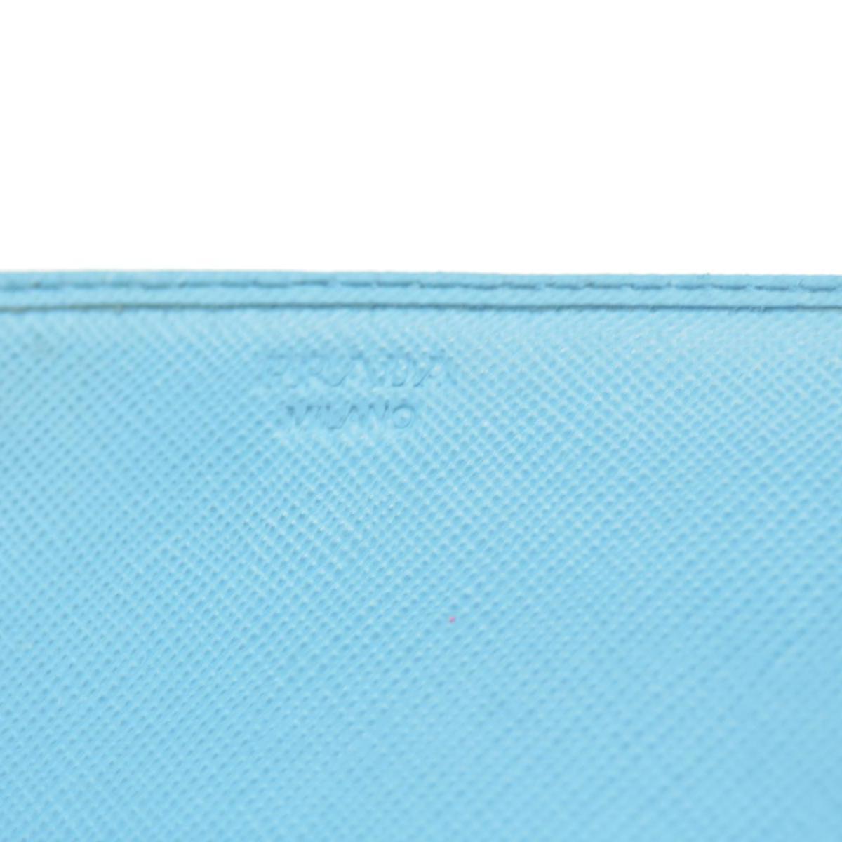 Prada Saffiano Metal Continental Flap Wallet Blue CONSIGNMENT