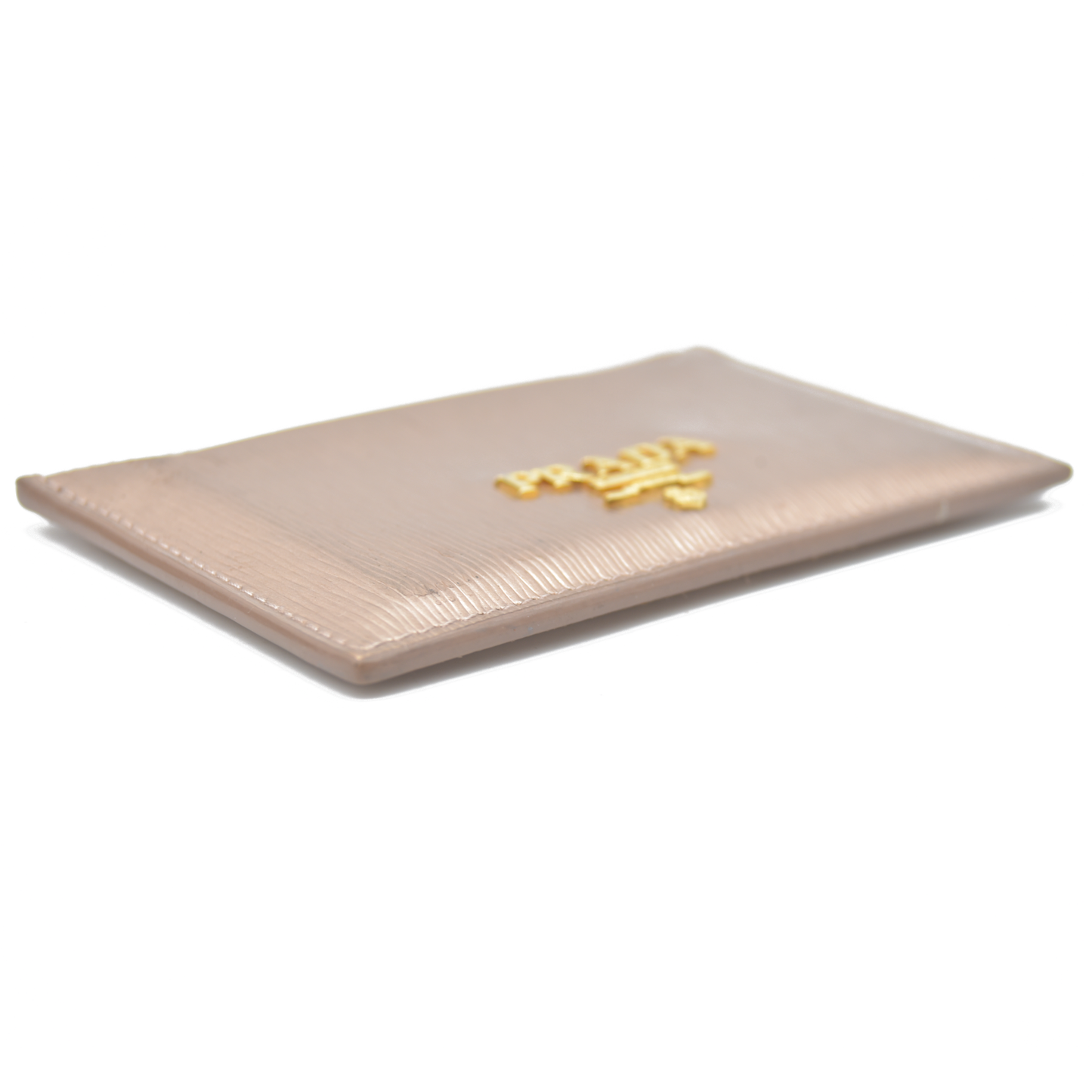 PRADA rose gold Vitello Move Leather Card Holder