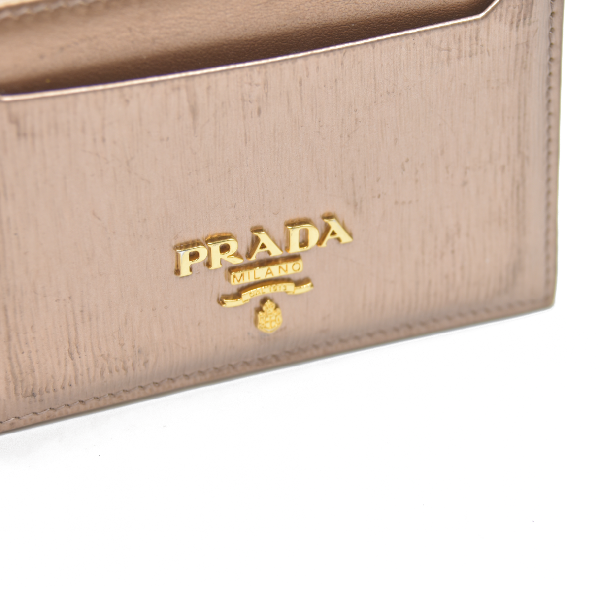 PRADA rose gold Vitello Move Leather Card Holder