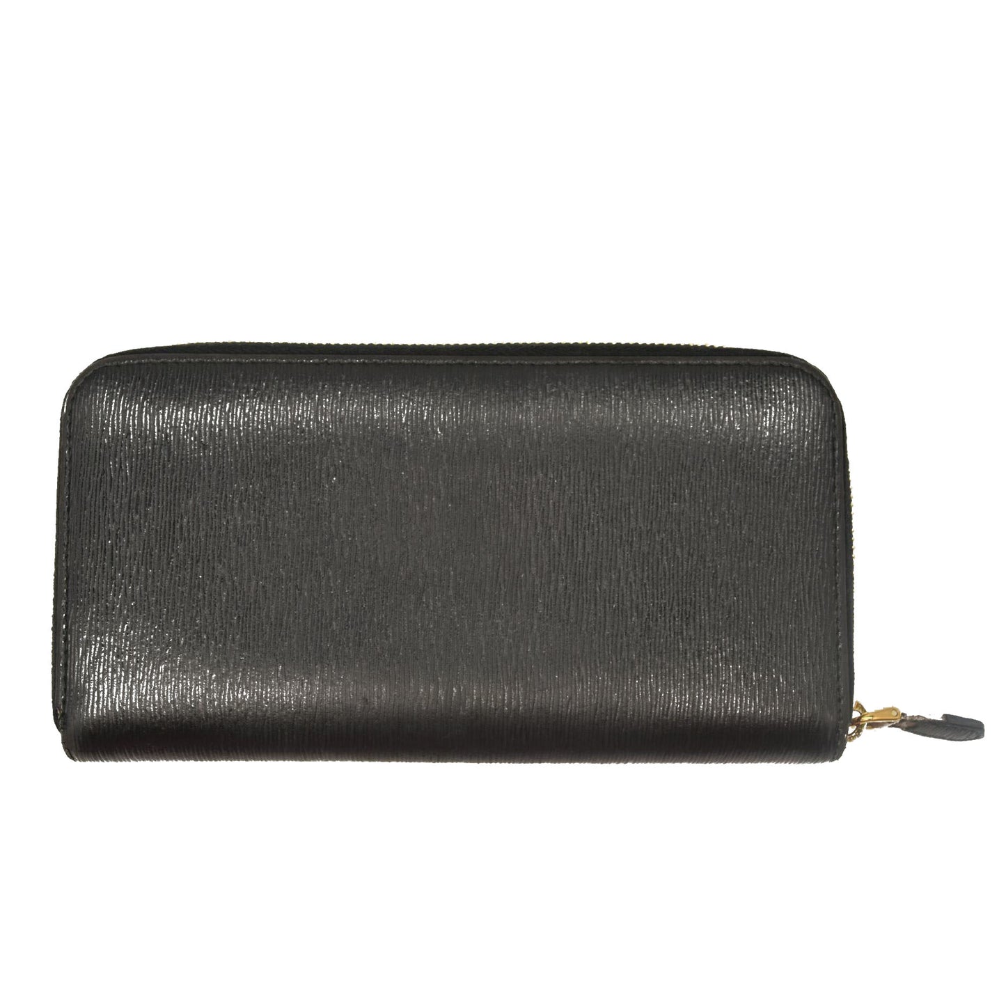 Used PRADA Saffiano Zip Around Wallet Black