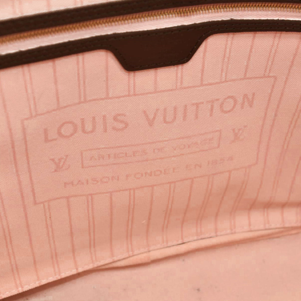 LOUIS VUITTON Damier Ebene Neo Neverfull MM Rose Ballerine AR4103