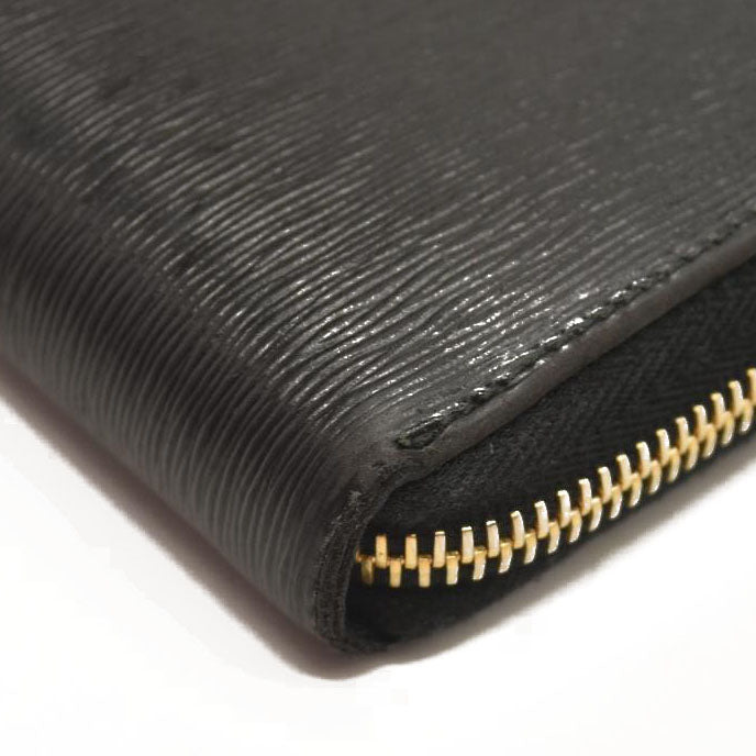 Used PRADA Saffiano Zip Around Wallet Black