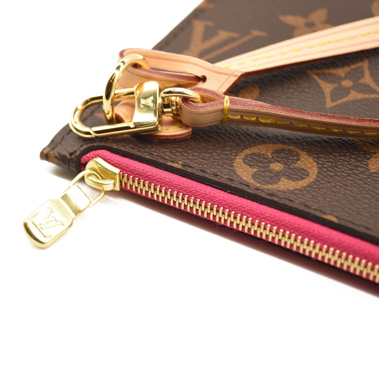 LOUIS VUITTON Monogram Neverfull PM Pochette Pivoine