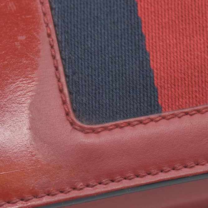 $1980 Gucci  Calfskin Mini Sylvie Chain Shoulder Bag Hibiscus Red