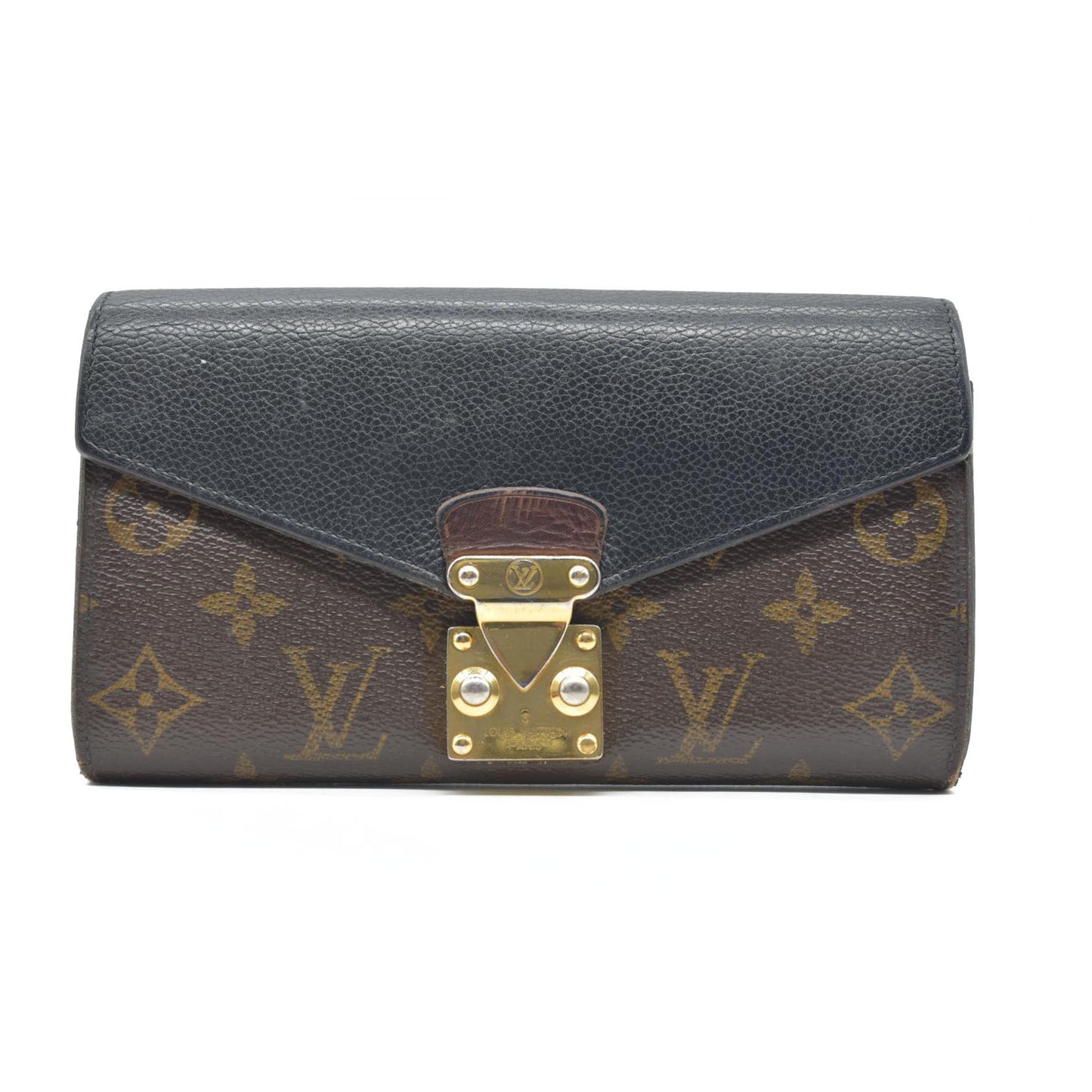 $1140 Louis Vuitton  Monogram Pallas Wallet Black
