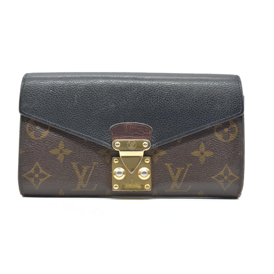 $1140 Louis Vuitton  Monogram Pallas Wallet Black