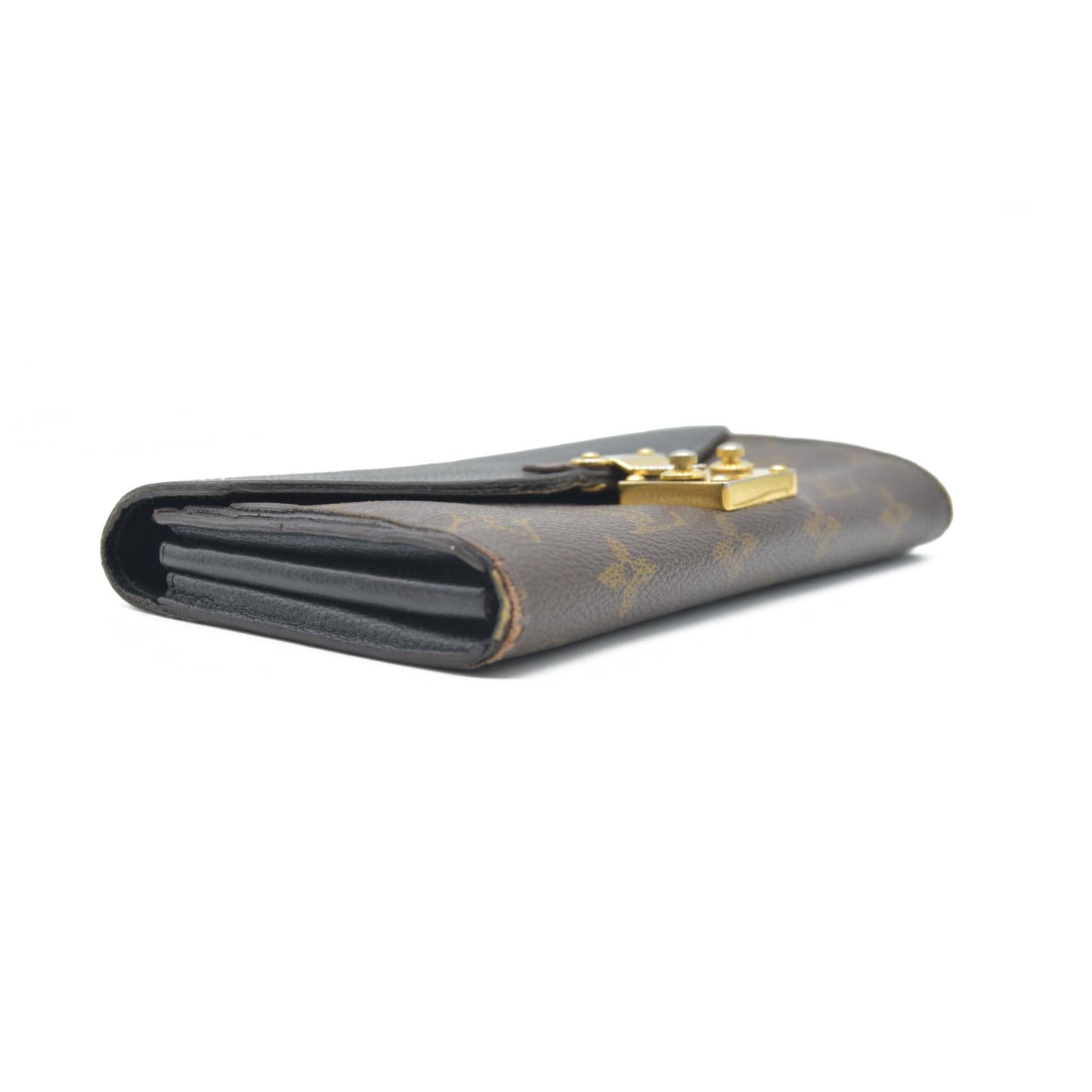 $1140 Louis Vuitton  Monogram Pallas Wallet Black