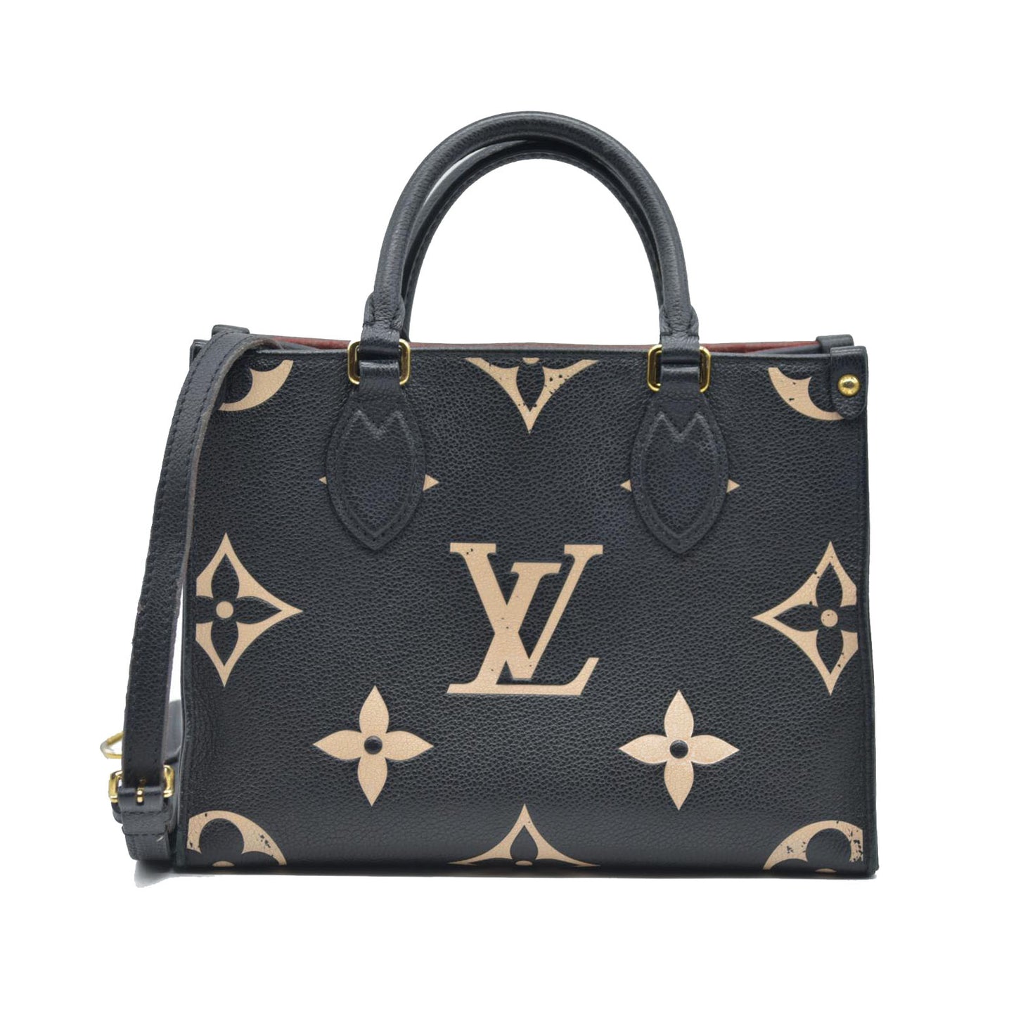AUCTION $3550 Louis Vuitton Bicolor Monogram Empreinte Leather Onthego PM RFID