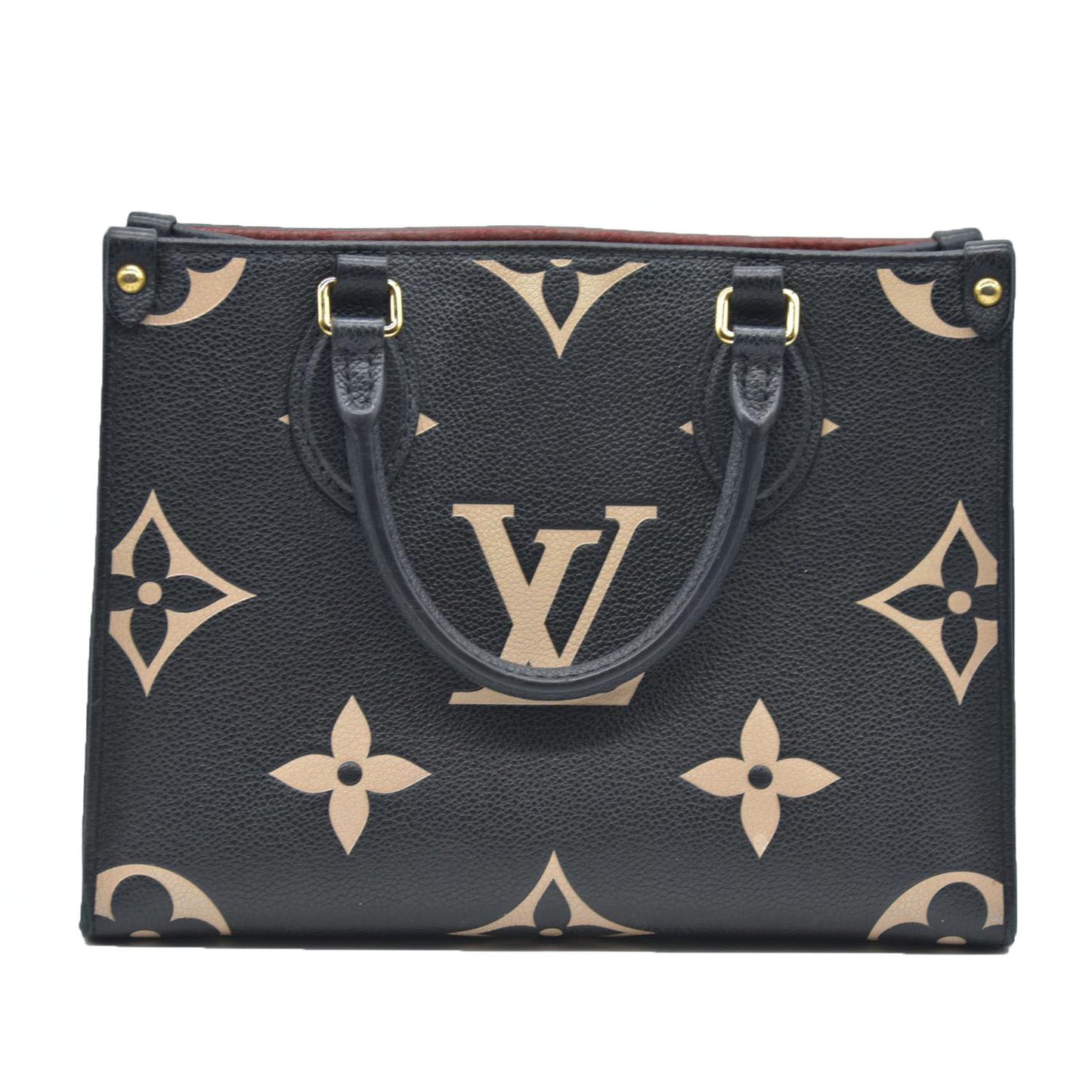 AUCTION $3550 Louis Vuitton Bicolor Monogram Empreinte Leather Onthego PM RFID