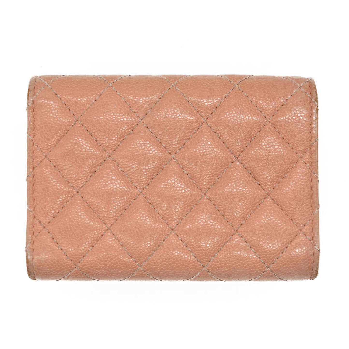 Chanel  Caviar Quilted Boy Flap Card Holder Wallet Light Pink 27*