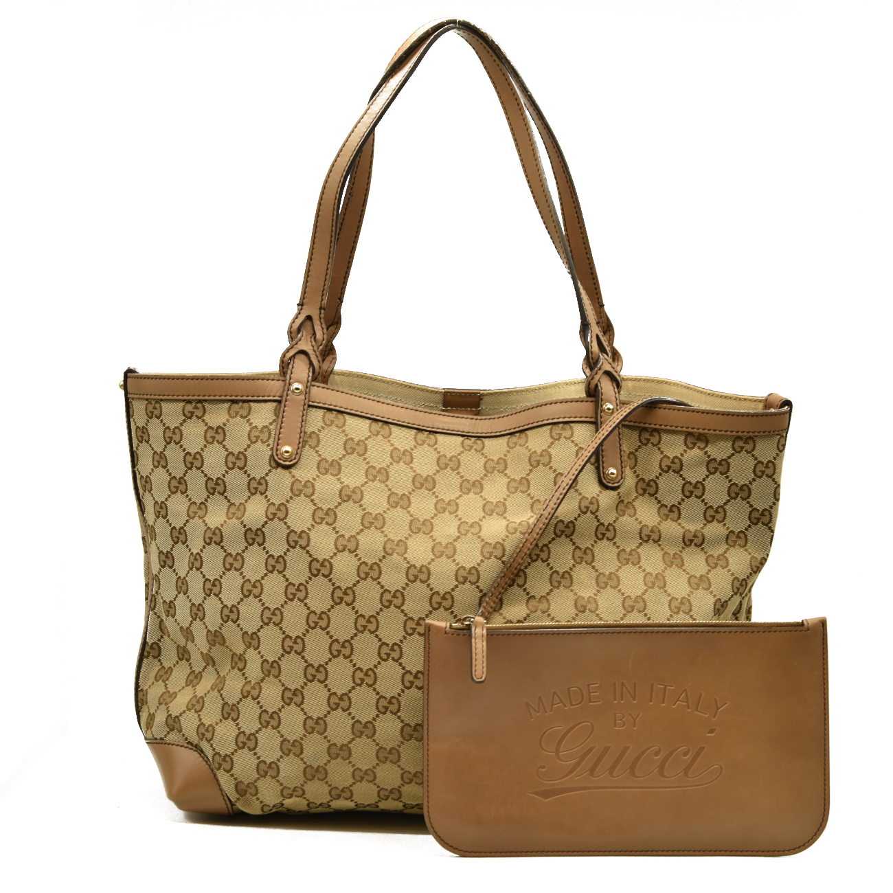 Gucci Monogram Medium Craft Tote Brown