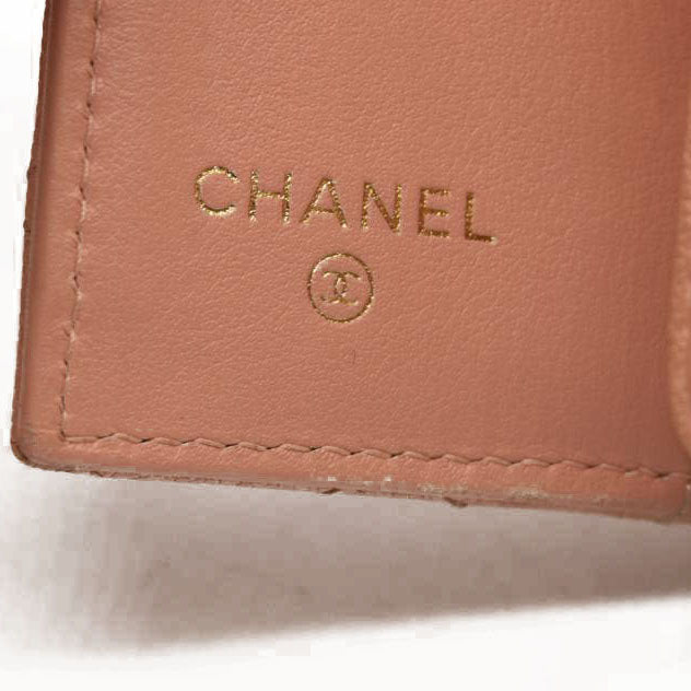 Chanel  Caviar Quilted Boy Flap Card Holder Wallet Light Pink 27*