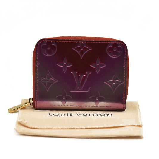 Louis Vuitton  Metallic Vernis Degrade Zippy Coin Purse Pink Red SN4179