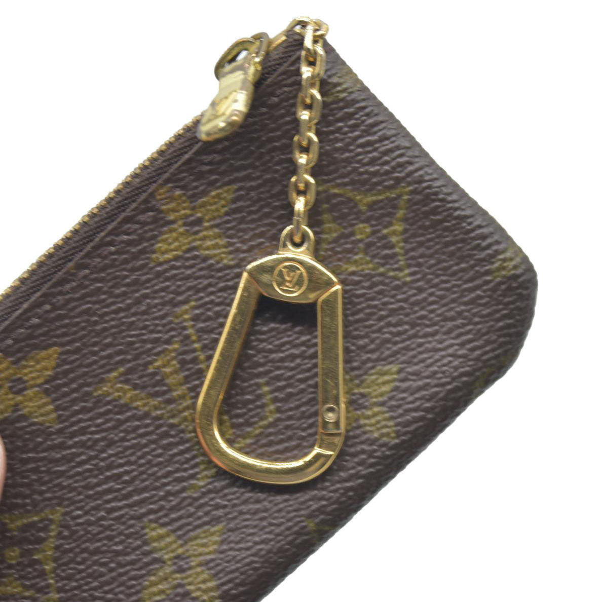 $345 LOUIS VUITTON Monogram Coin Purse Key Pochette Cles