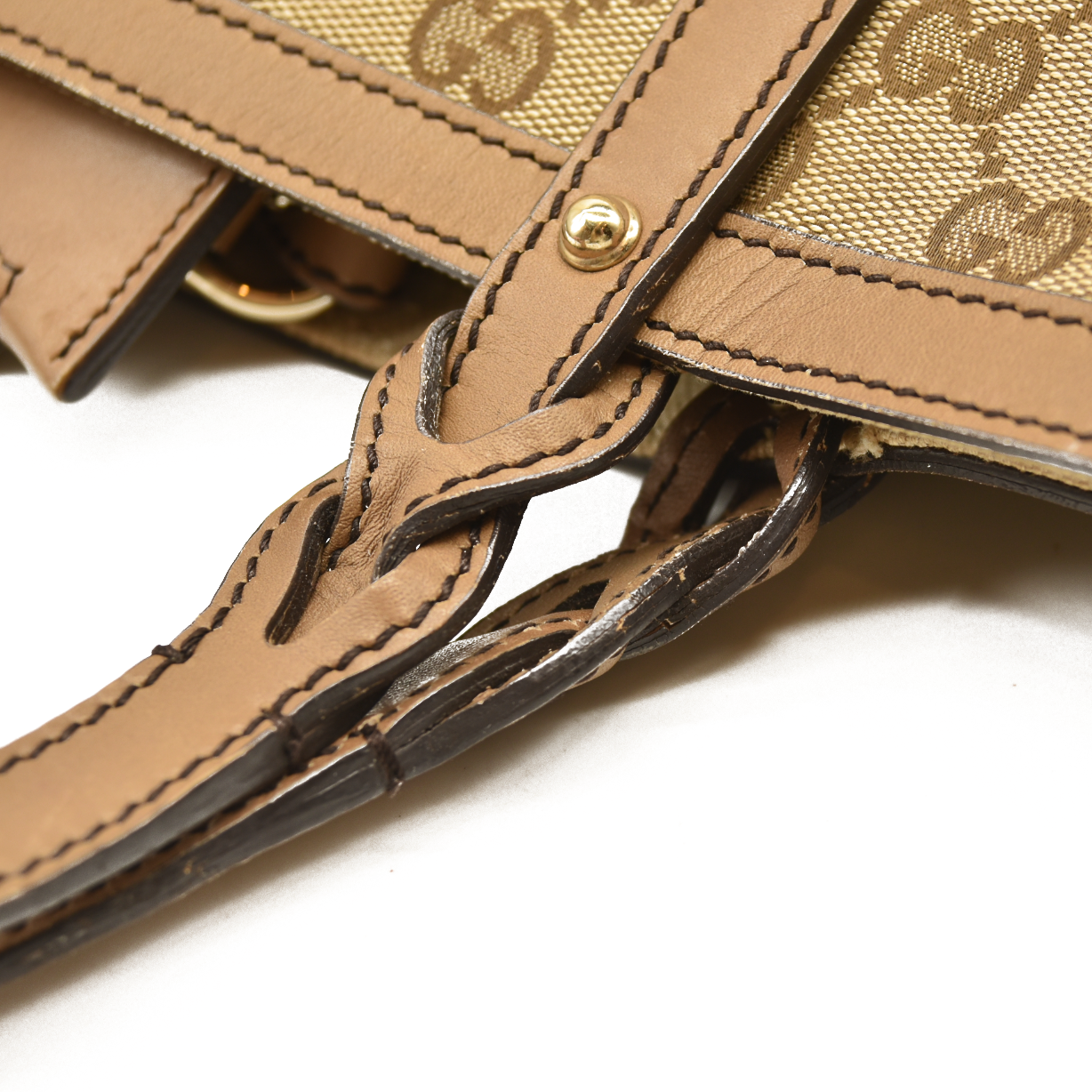 Gucci Monogram Medium Craft Tote Brown