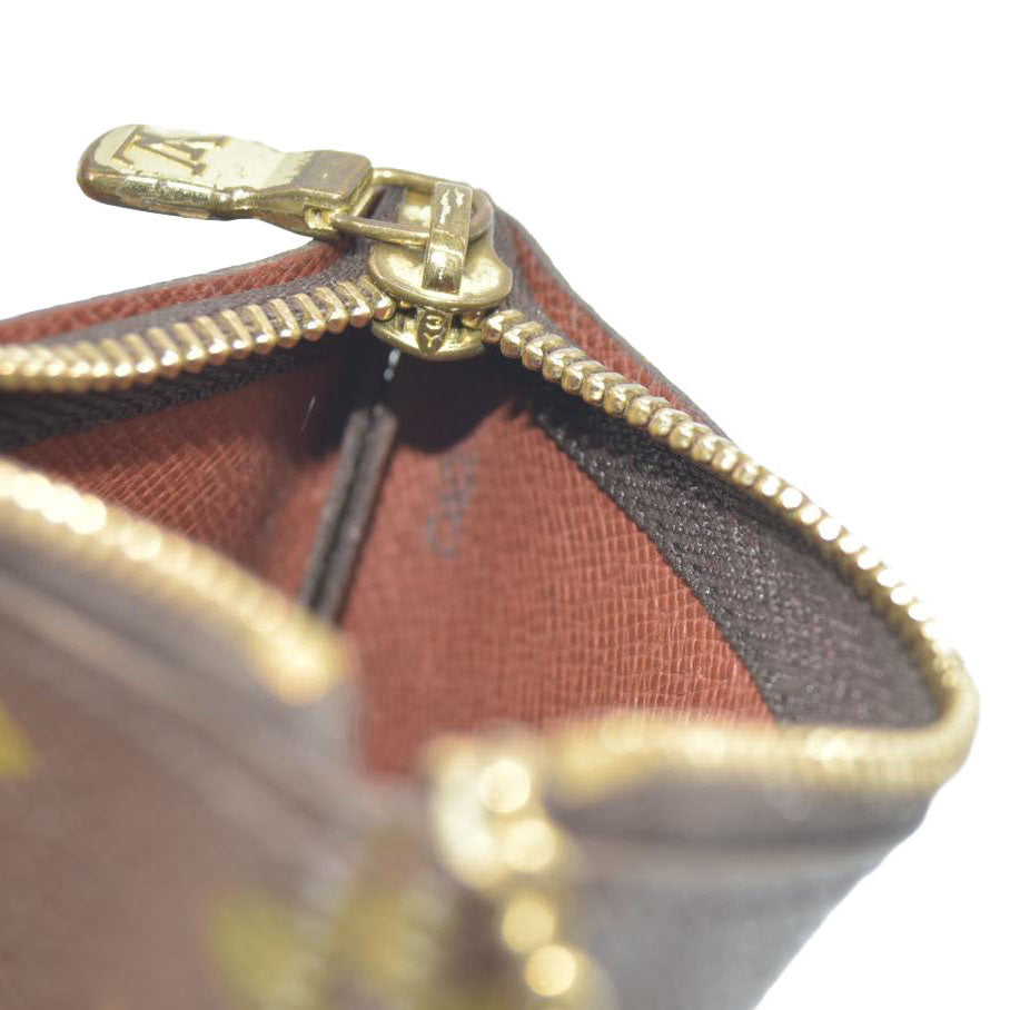 $345 LOUIS VUITTON Monogram Coin Purse Key Pochette Cles