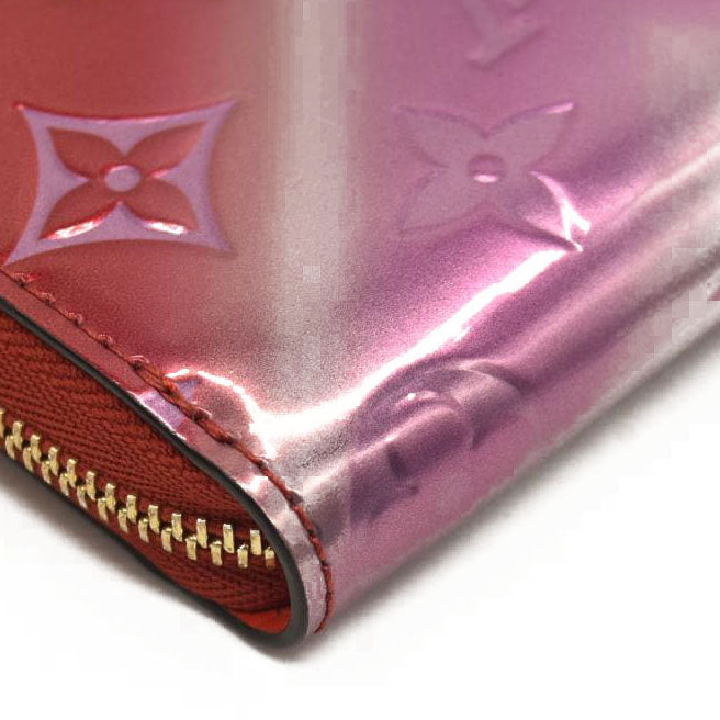 Louis Vuitton  Metallic Vernis Degrade Zippy Coin Purse Pink Red SN4179