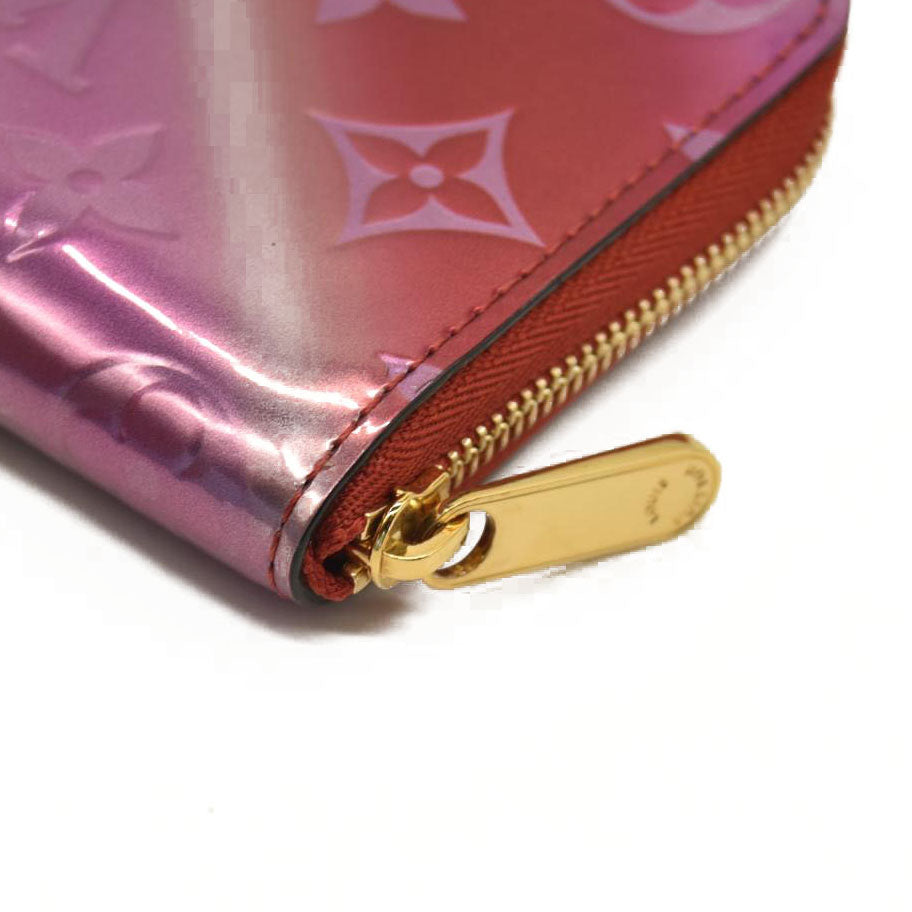 Louis Vuitton  Metallic Vernis Degrade Zippy Coin Purse Pink Red SN4179