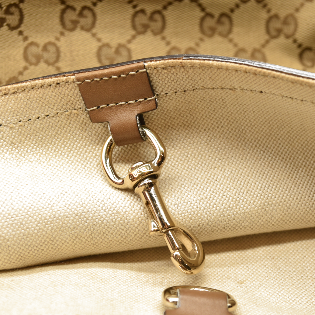 Gucci Monogram Medium Craft Tote Brown