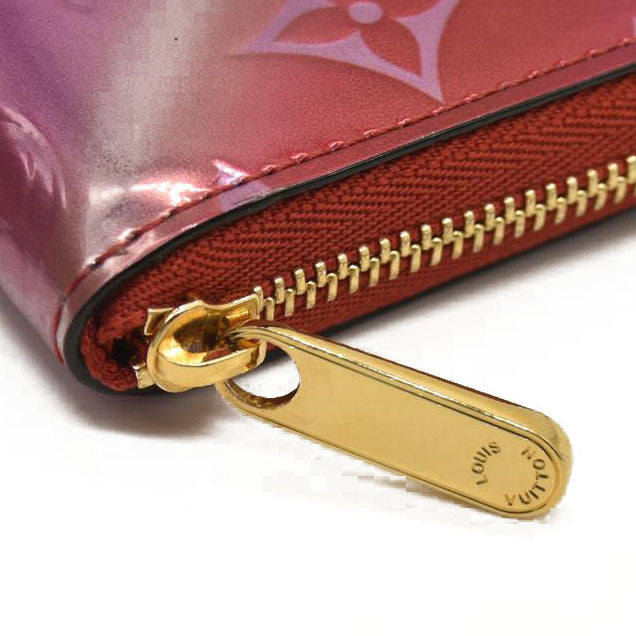 Louis Vuitton  Metallic Vernis Degrade Zippy Coin Purse Pink Red SN4179