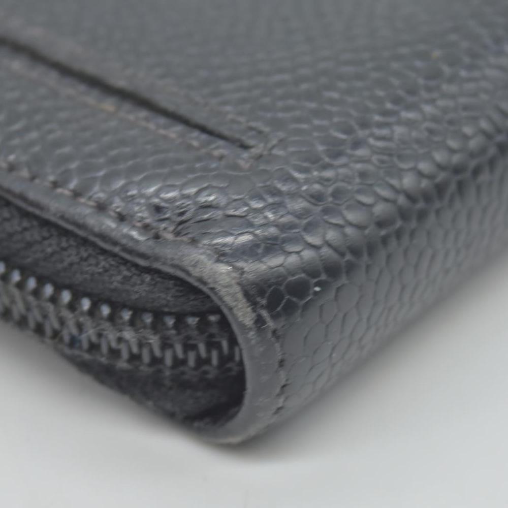 $925 Chanel Caviar Large Timeless CC Zip Around Wallet BlackCONSIGNMENT