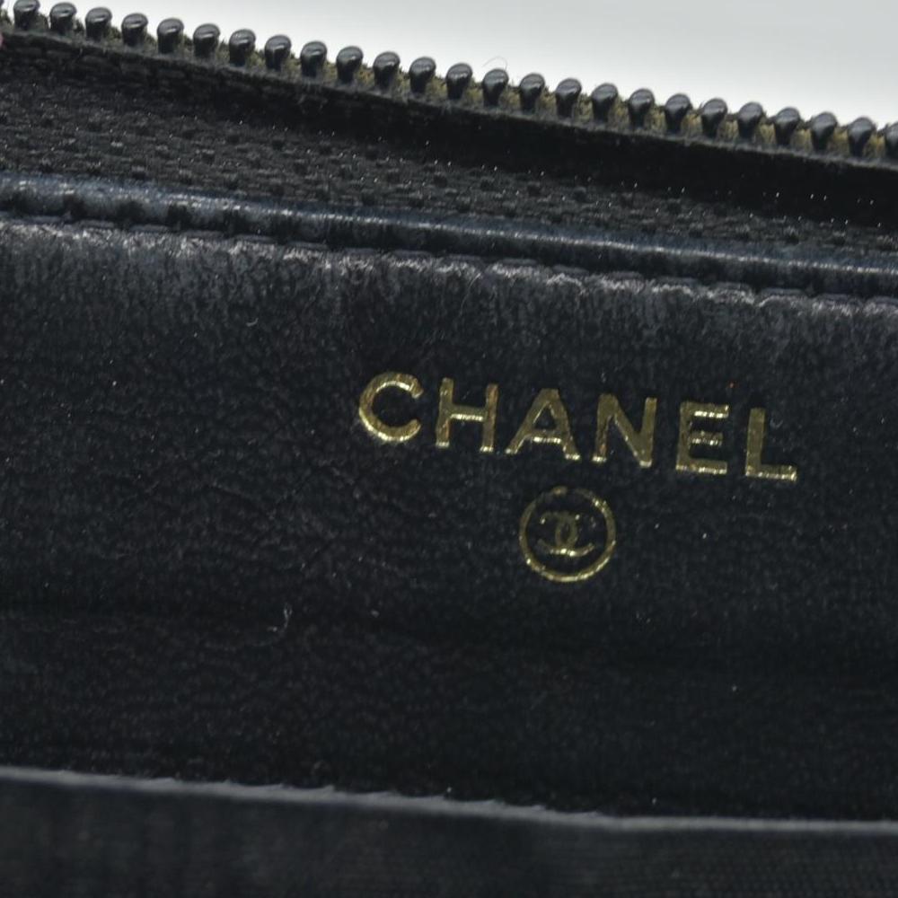 $925 Chanel Caviar Large Timeless CC Zip Around Wallet BlackCONSIGNMENT