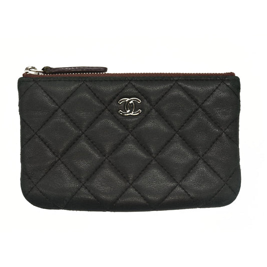 Chanel  Quilted Small Pouch Black 17*