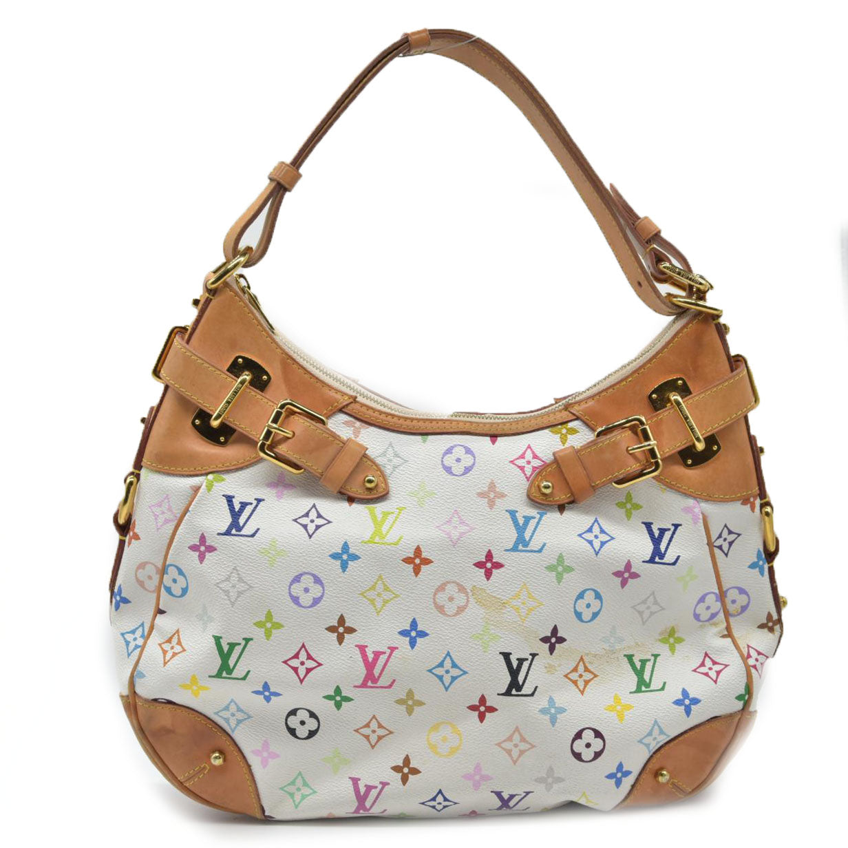 $2410 Louis Vuitton  Monogram Murakami Greta White
