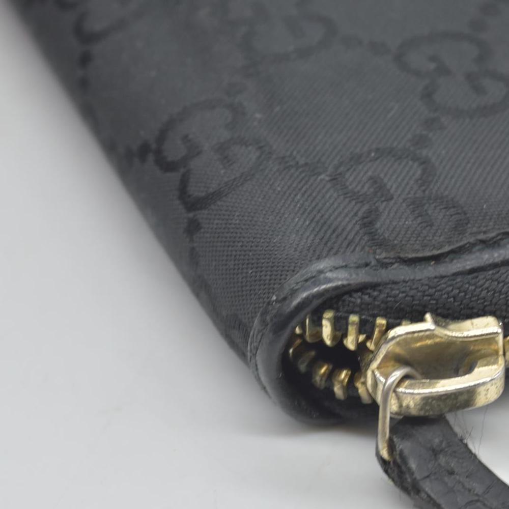 $800 Gucci Large Zip Around Organizer Wallet Black GG CONSIGNMENT