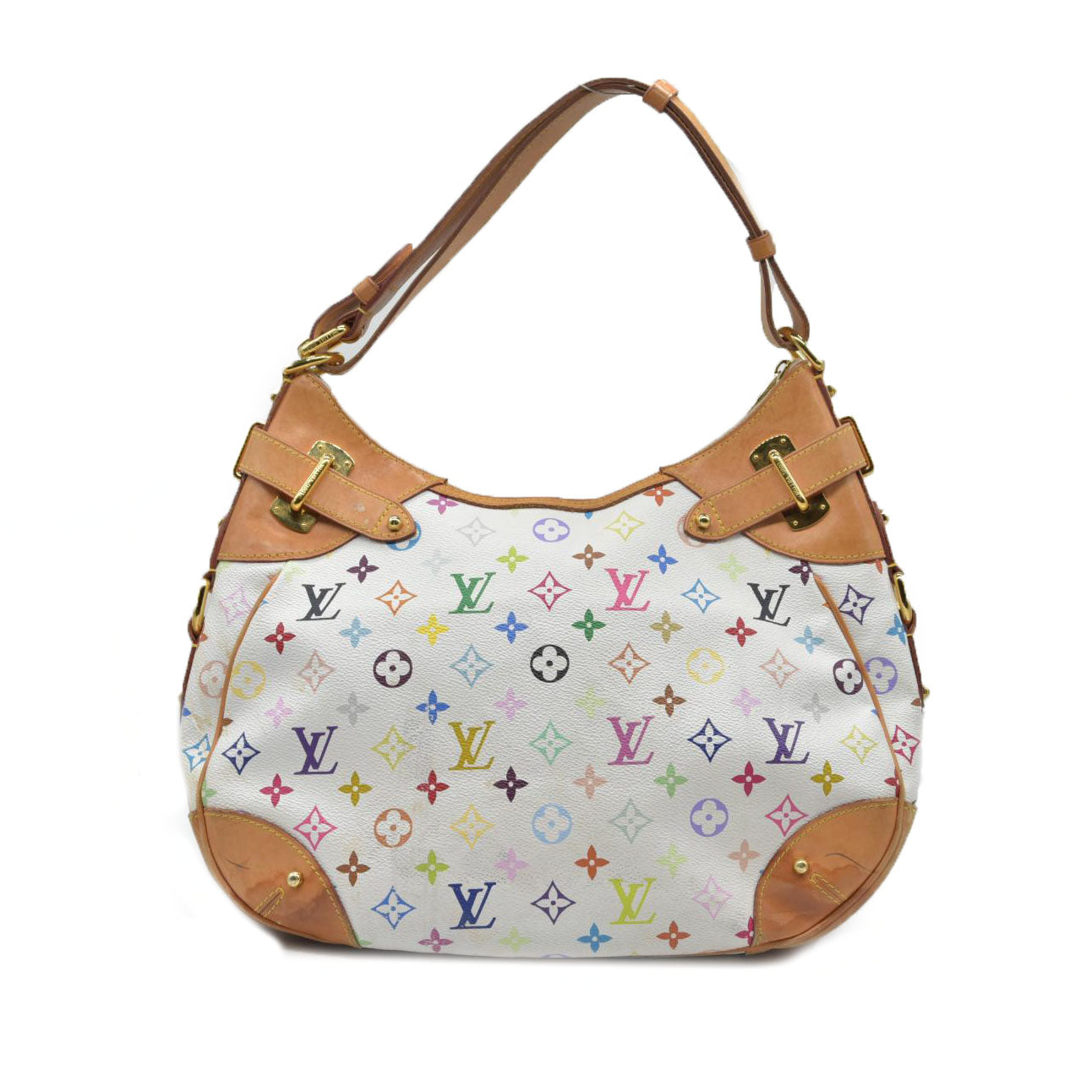$2410 Louis Vuitton  Monogram Murakami Greta White