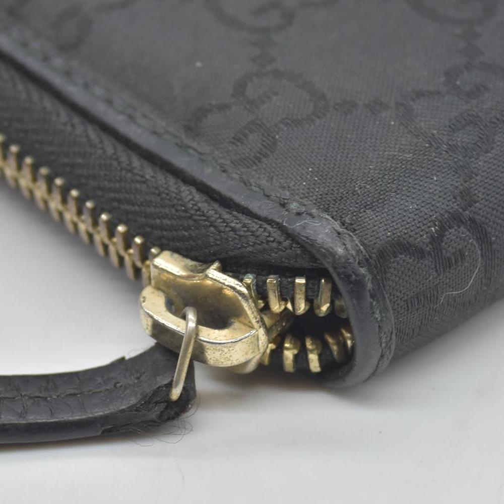 $800 Gucci Large Zip Around Organizer Wallet Black GG CONSIGNMENT