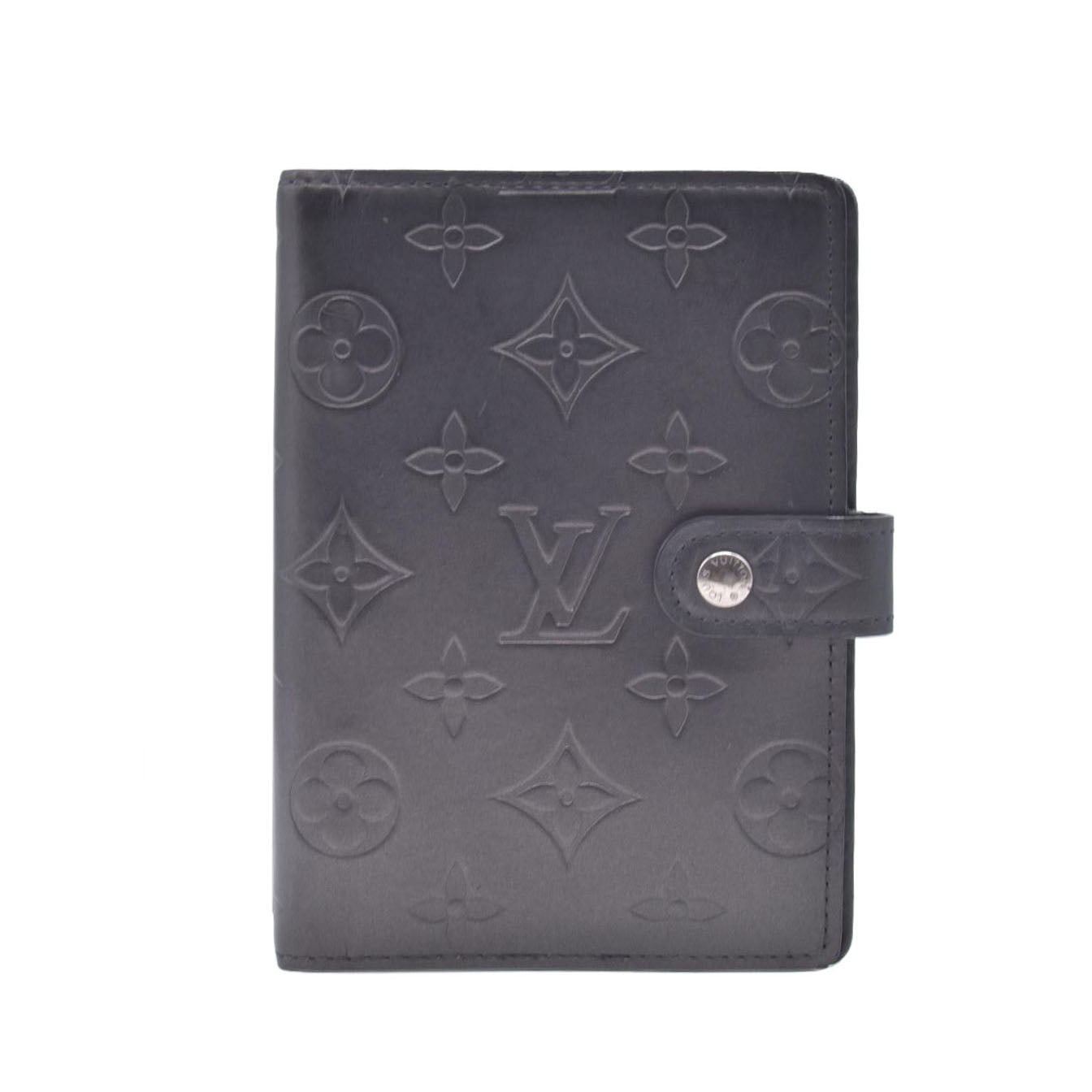 $780 2002 Louis Vuitton Mat Monogram Medium Ring Agenda Cover Black CA1012 CONSIGNMENT