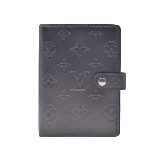 $780 2002 Louis Vuitton Mat Monogram Medium Ring Agenda Cover Black CA1012 CONSIGNMENT