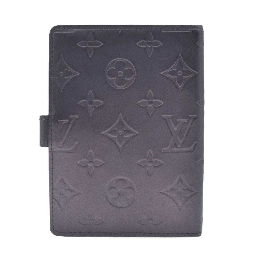 $780 2002 Louis Vuitton Mat Monogram Medium Ring Agenda Cover Black CA1012 CONSIGNMENT