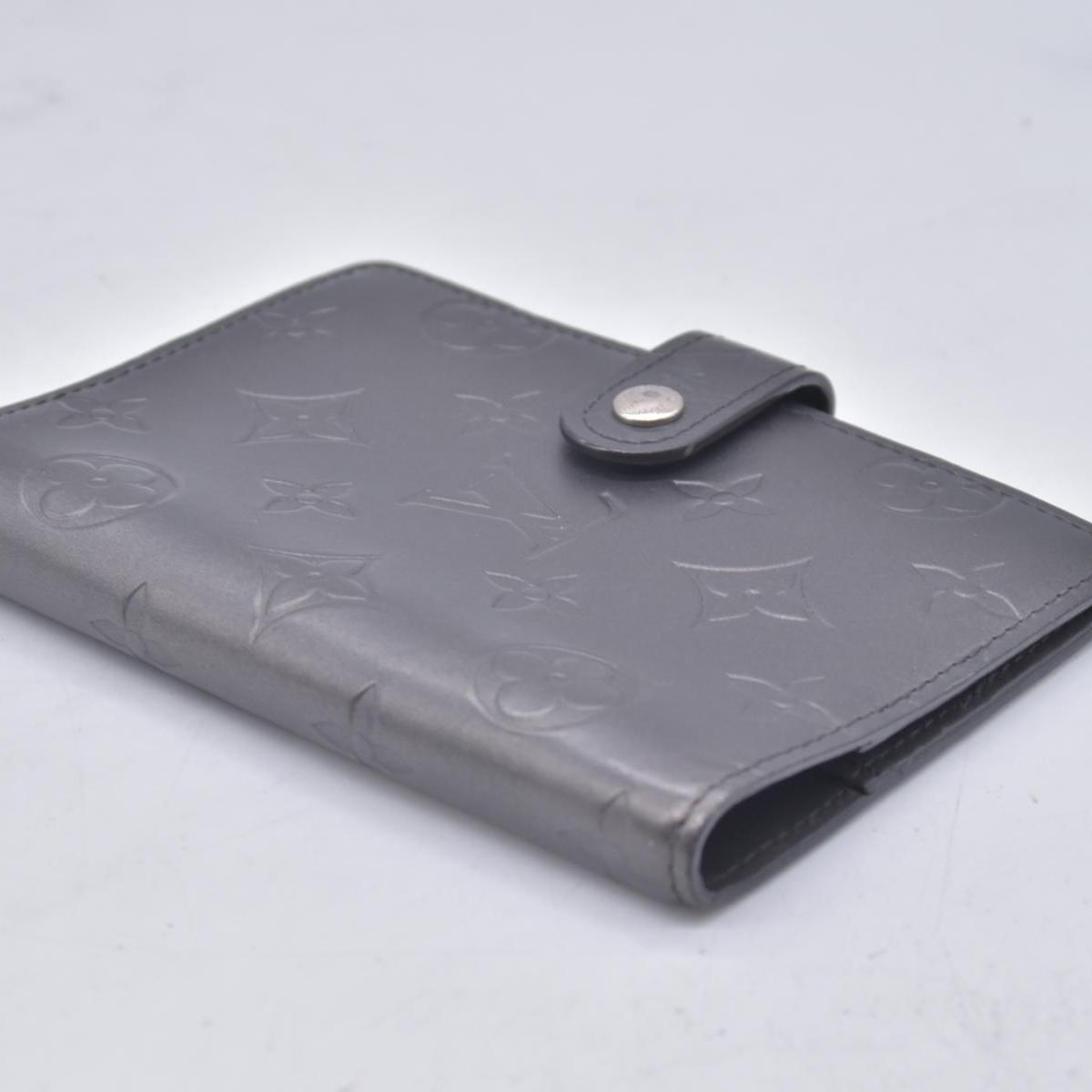 $780 2002 Louis Vuitton Mat Monogram Medium Ring Agenda Cover Black CA1012 CONSIGNMENT
