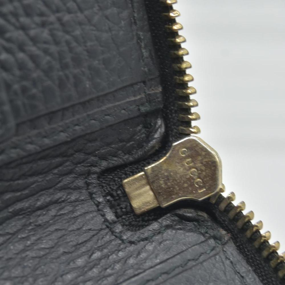 $800 Gucci Large Zip Around Organizer Wallet Black GG CONSIGNMENT