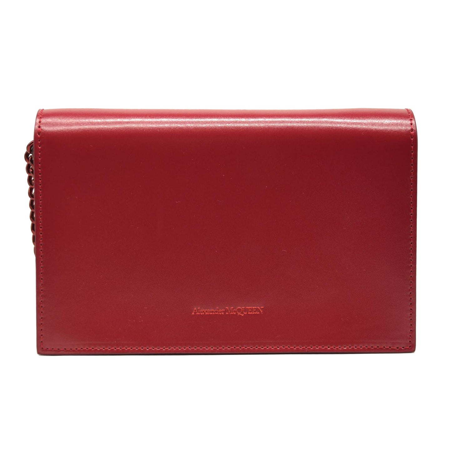 ALEXANDER MCQUEEN   Skull Mini Leather Shoulder Bag In Red